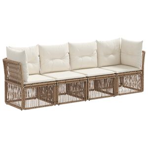 vidaXL Tr&auml;dg&aring;rdsoffset 4 st Beige konstrotting
