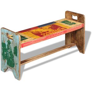 vidaXL B&auml;nk massivt &aring;tervunnet tr&auml; 100x30x50 cm