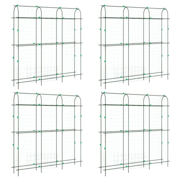 vidaXL Tr&auml;dg&aring;rdsspalj&eacute;er f&ouml;r kl&auml;tterv&auml;xter 4 st U-formad st&aring;l
