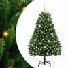 vidaXL Plast Hingad Julgran 150 LED-lampor Gr&ouml;n 120 cm PVC och st&aring;l