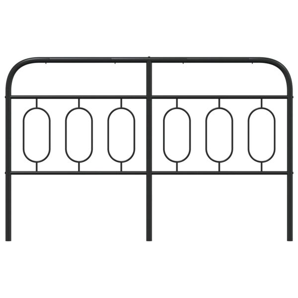 vidaXL Huvudgavel metall svart 137 cm