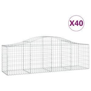 vidaXL Gabioner b&aring;gformade 40 st 200x50x60/80 cm galvaniserat j&auml;rn