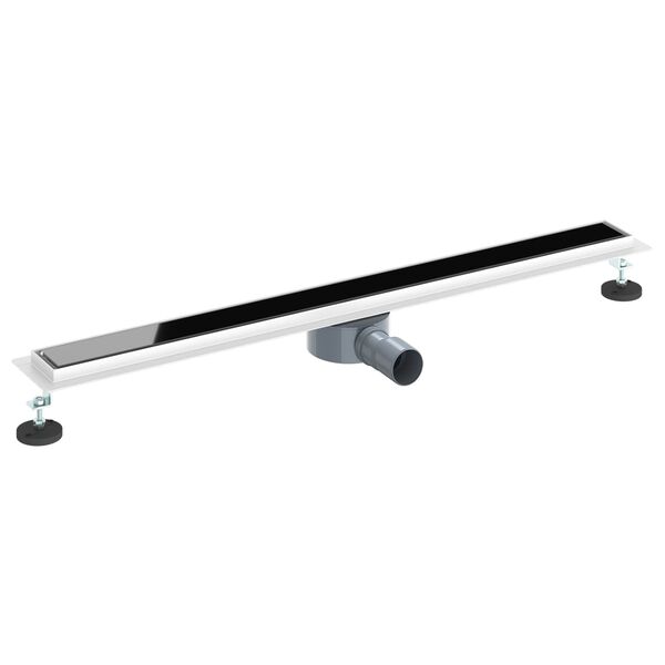 vidaXL Duschavlopp med glaslock och 360&deg; Sifon Svart 90 cm