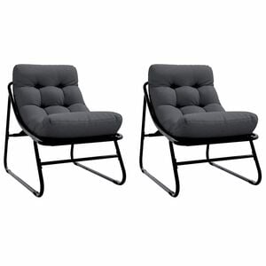 vidaXL Tr&auml;dg&aring;rdsm&ouml;bler med kudde 2 pcs Svart 60,5 x 81 x 71 cm