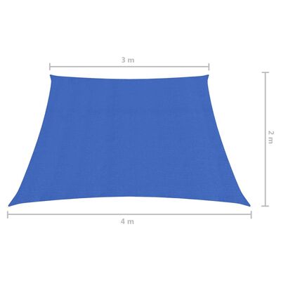 vidaXL Solsegel 160 g/m² blå 3/4x2 m HDPE
