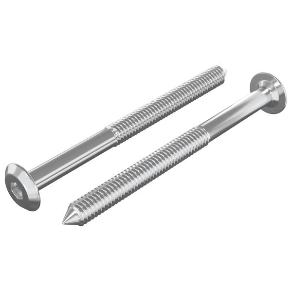 vidaXL M&ouml;belskruvar 2 pcs Silver M6 x 85 mm St&aring;l