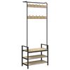 vidaXL Kl&auml;dh&auml;ngare Sonoma-ek 75 x 34 x 184 cm Konstruerat tr&auml;