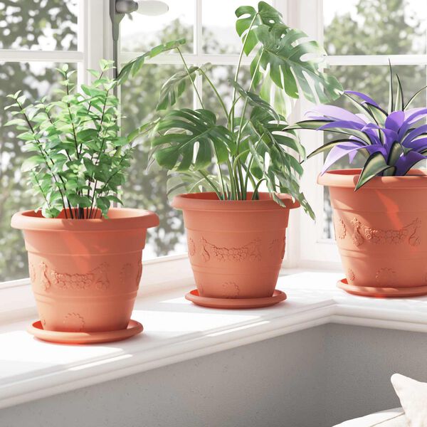 vidaXL V&auml;xtkrukor 6 pcs Murgr&ouml;n &Oslash; 26 x 21,5 cm Plast