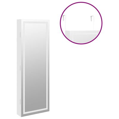vidaXL Spegelskåp med LED-lampor väggmonterat vit