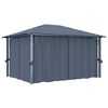 vidaXL Paviljong med gardiner 400 x 300 cm antracit aluminium
