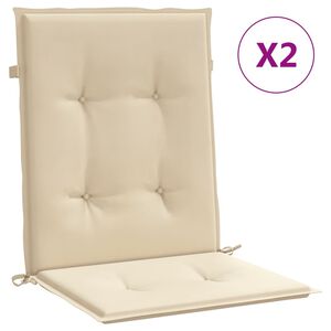 vidaXL Stolsdynor 2 st beige 100x50x3 cm oxfordtyg