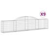 vidaXL Gabioner b&aring;gformade 9 st 300x30x60/80 cm galvaniserat j&auml;rn