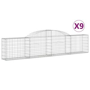 vidaXL Gabioner b&aring;gformade 9 st 300x30x60/80 cm galvaniserat j&auml;rn
