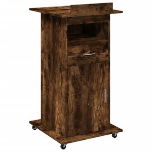 vidaXL Talarstol hjul & l&aring;da r&ouml;kf&auml;rgad ek 55x55x107 cm konstruerat tr&auml;