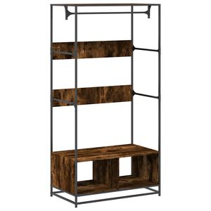 vidaXL Garderob r&ouml;kf&auml;rgad ek 90x50x180 cm konstruerat tr&auml;