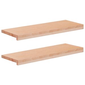 vidaXL Trapstegsmattor 2 st 70 x 25 x 2 cm Naturlig Massivt boktr&auml;