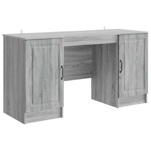 vidaXL Skrivbord Gr&aring; sonoma-ek 142,5 x 50 x 75 cm Konstruerat tr&auml;