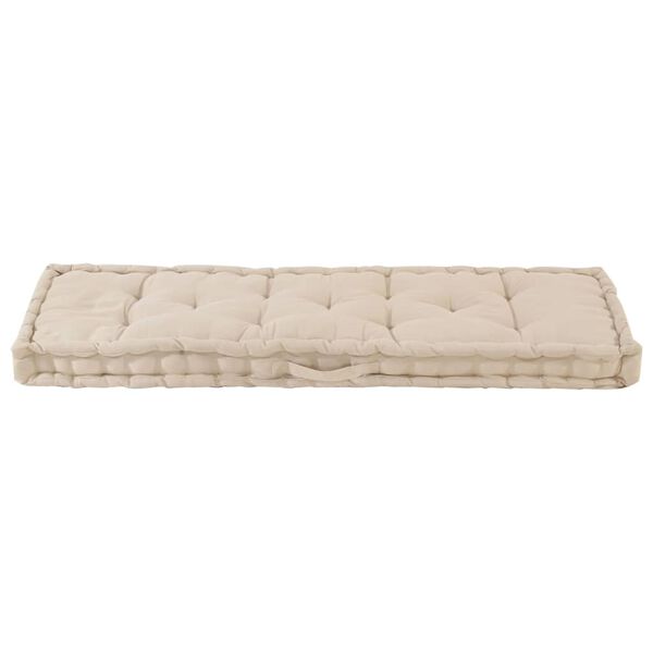 vidaXL Dyna till pallsoffa bomull 120x40x7 cm beige