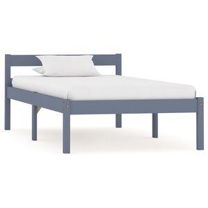 vidaXL S&auml;ngram utan madrass gr&aring; massiv furu 100x200 cm