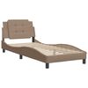 vidaXL Bed Frame without Mattress "Zadar" Cappuccino 90x190 cm Faux Leather