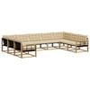 vidaXL Utomhussoffset 9 st 9-sits Vit och Beige