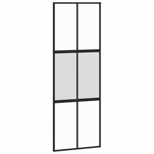 vidaXL Skjutd&ouml;rr svart 76x205 cm h&auml;rdat glas och aluminium