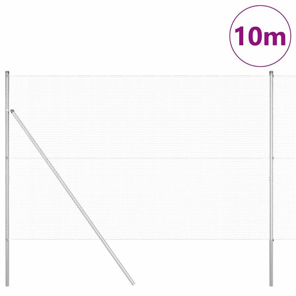 vidaXL St&auml;ngselstolpe Silver 10 x 1,5 m (16 x 16 mm n&auml;t) St&aring;l