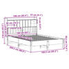vidaXL S&auml;ng med bokhylla utan madrass 160x200cm massiv furu