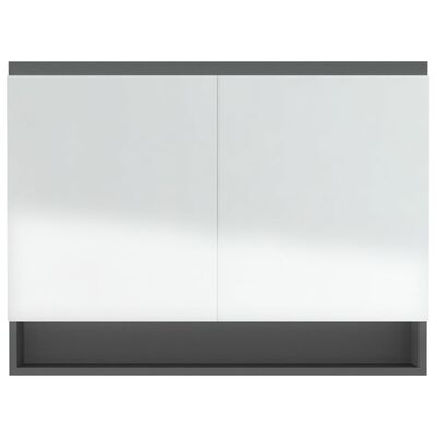 vidaXL Spegelskåp för badrum grå 80x15x60 cm MDF