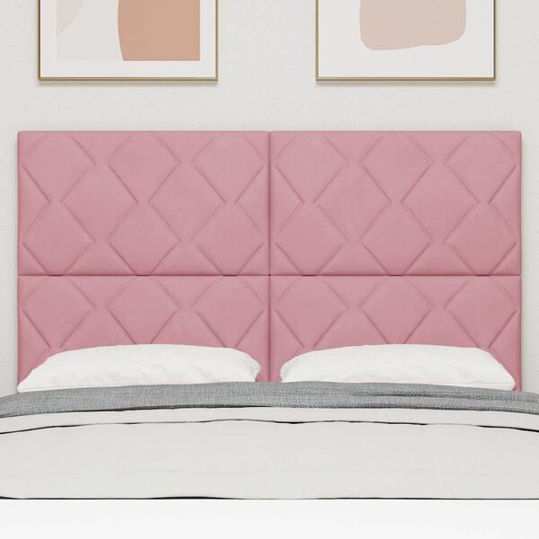 vidaXL Huvudgavel med huvudgavel Rosa 160 cm Sammet