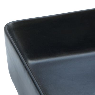 vidaXL Handfat svart rektangulär 46x35,5x13 cm keramik