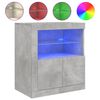 vidaXL Sk&auml;nk med LED-belysning betonggr&aring; 60,5x37x67 cm