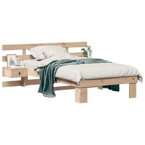 vidaXL S&auml;ngram med huvudgavel Brun 100 x 200 cm Massiv furu