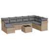 vidaXL Soffgrupp f&ouml;r tr&auml;dg&aring;rden med dynor 9 delar beige konstrotting