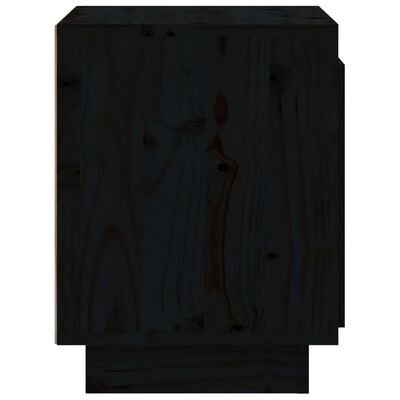 vidaXL Sängbord 2 st svart 40x30x40 cm massiv furu