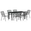 vidaXL Tr&auml;dg&aring;rdsm&ouml;belset 7 pcs Antracit Pulverlackerat st&aring;l