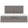 vidaXL Ottoman sängram med madrasser taupe 200x200 cm tyg