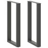 vidaXL Barbordsben U-formade 2 st antracit 40x(90-91) cm st&aring;l