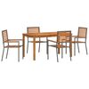 vidaXL Trädgårdsmöbelset 5 pcs Grå Massivt Akaciaträ