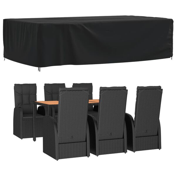 vidaXL Överdrag till trädgårdsmöbler svart 315x180x74 cm 420D oxford