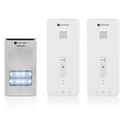 Smartwares Porttelefon för 2 lägenheter 20,5x8,6x2,1 cm vit