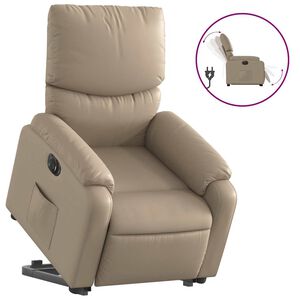 vidaXL Reclinerf&aring;t&ouml;lj med uppresningshj&auml;lp cappuccino konstl&auml;der