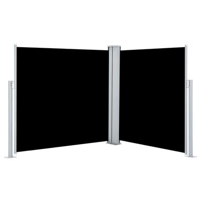 vidaXL Infällbar sidomarkis 117x600 cm svart