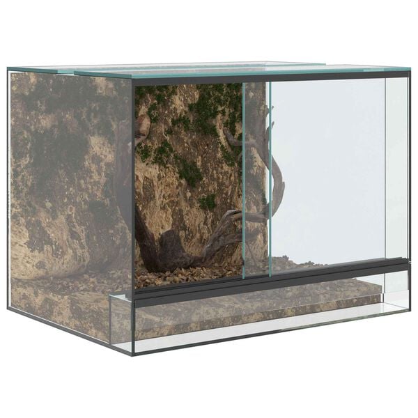 vidaXL Reptil- och amfibiehabitat med lagring Vit 40 x 30 x 30 cm Glas