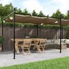 vidaXL Pergola med infällbart tak taupe 589x292x230 cm