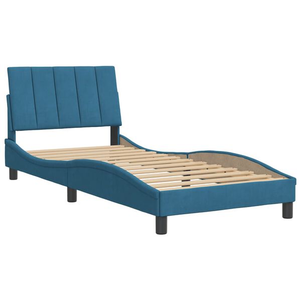 vidaXL Bed Frame without Mattress "Hanko" Blue 80x200 cm Velvet