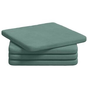 vidaXL Sittkuddar 4 st Sammet Havgr&ouml;n 40 x 40 x 3 cm