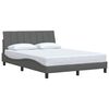 vidaXL Bed Frame without Mattress "Hanko" Dark Grey 140x190 cm Fabric