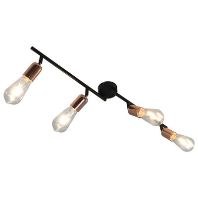 vidaXL 4-vägs spotlight med glödlampor 2 W svart och koppar 60 cm E27