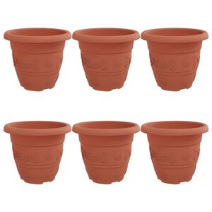 vidaXL Rund Blomkruka 6 pcs Murgr&ouml;n &Oslash; 26 x 21.5 cm Plast